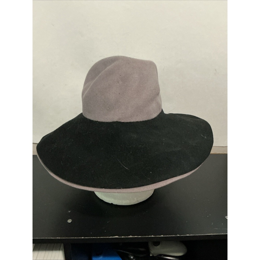 Frank Olive Neiman Marcus Excello 100% Wool Hat Gray Black One Size
